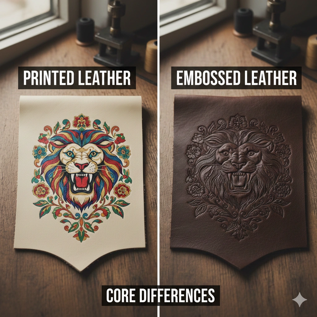 Printed vs Embossed Leather: Core Differences
